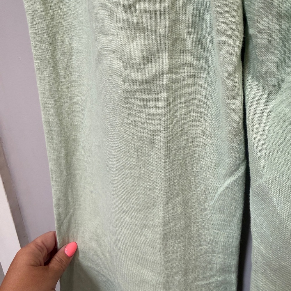 Abercrombie & Fitch Women’s XXS Mint Green Linen Wide Leg Pants - Picture 3 of 5